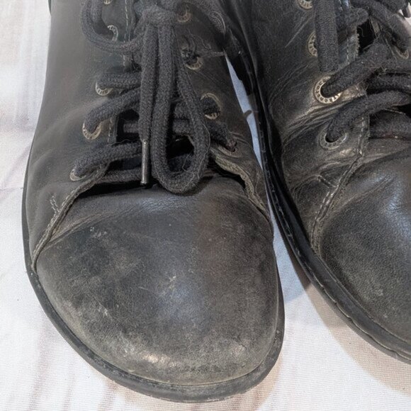 Birkenstock Black Leather Lace-Up Shoes Oxford Style